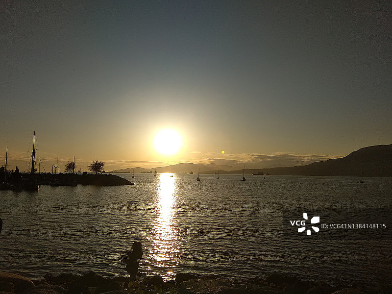 杰里科海滩的日落图片素材