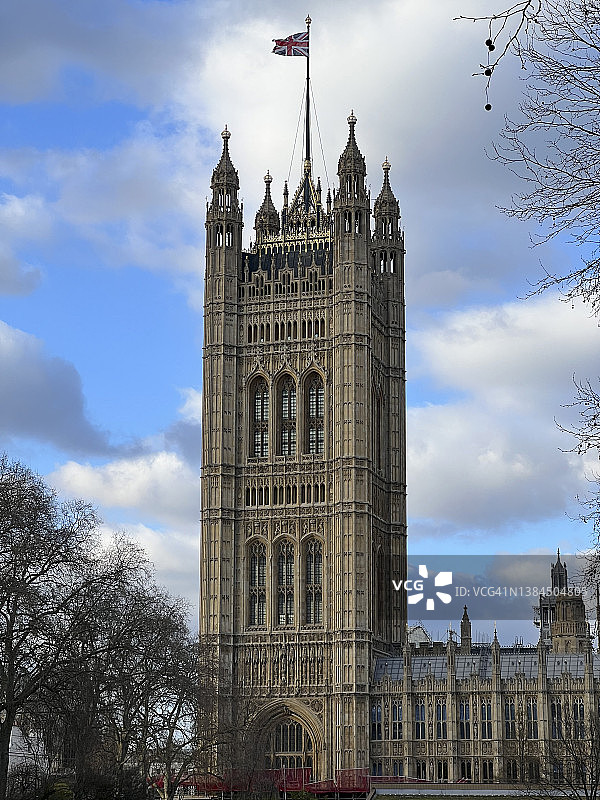 威斯敏斯特宫的维多利亚塔图片素材