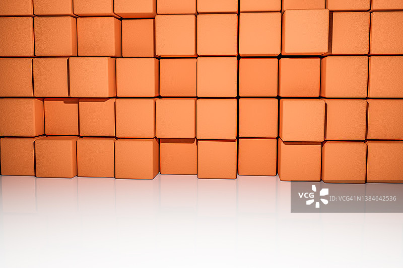 抽象红色背景-几何纹理，3D渲染图片素材