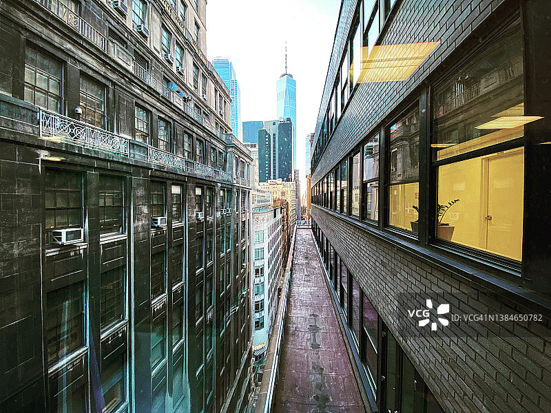 “自由塔”，消失点，市中心建筑图片素材