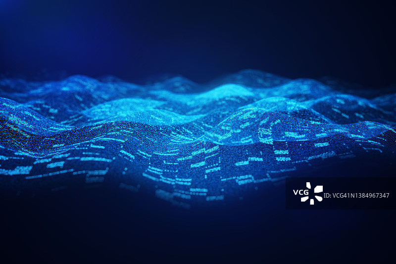 发光代码数字科技波浪图片素材