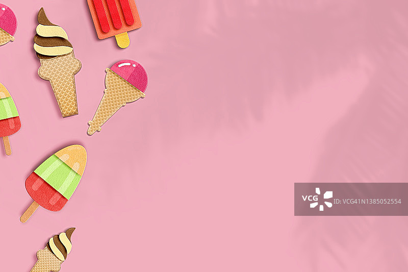 粉色香草和巧克力冰淇淋无缝图案图片素材