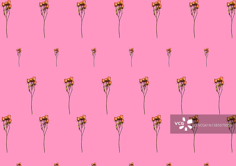 粉色背景花卉无缝图案图片素材