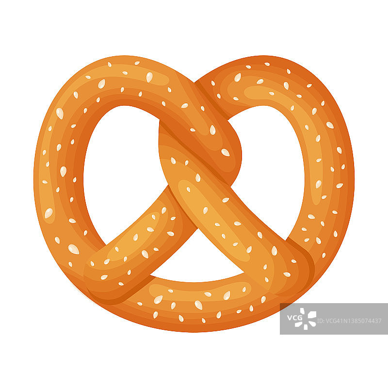 德国啤酒的传统椒盐卷饼小吃矢量图图片素材