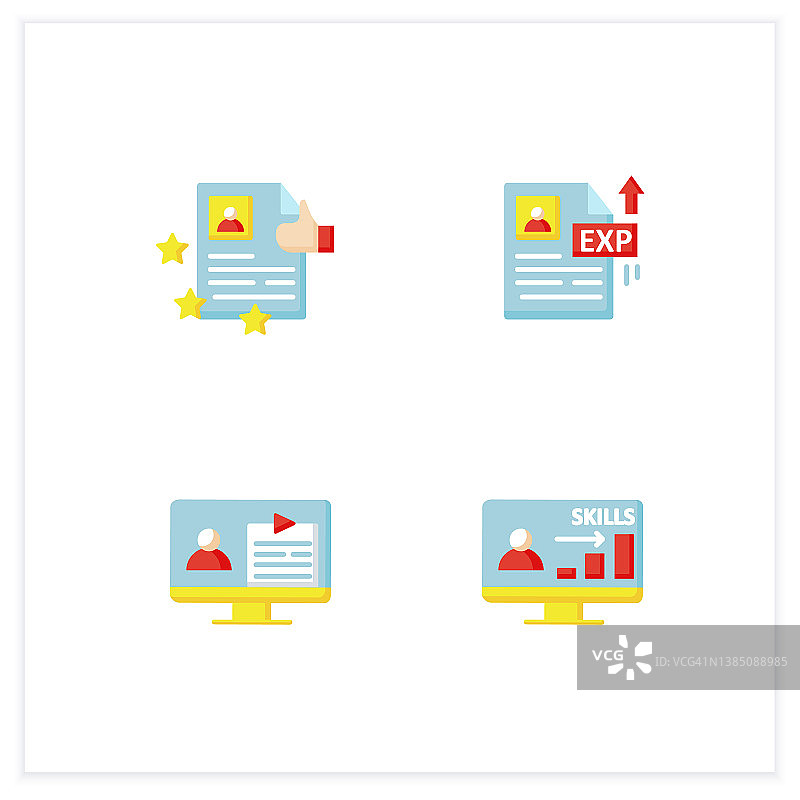 求职简历扁平图标合集图片素材