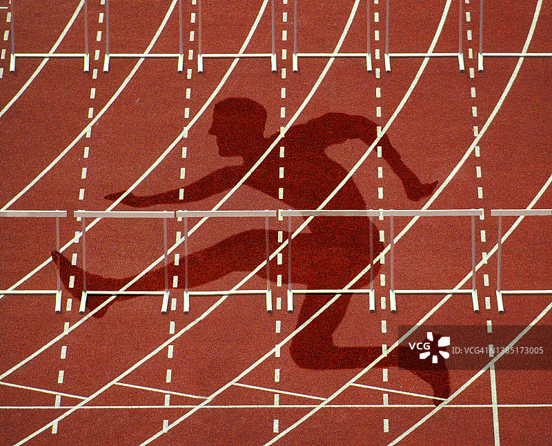 运动员与跑道的合成图像图片素材