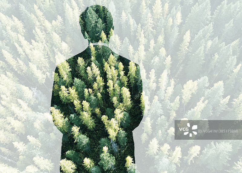 森林与商务人士的数字图像图片素材