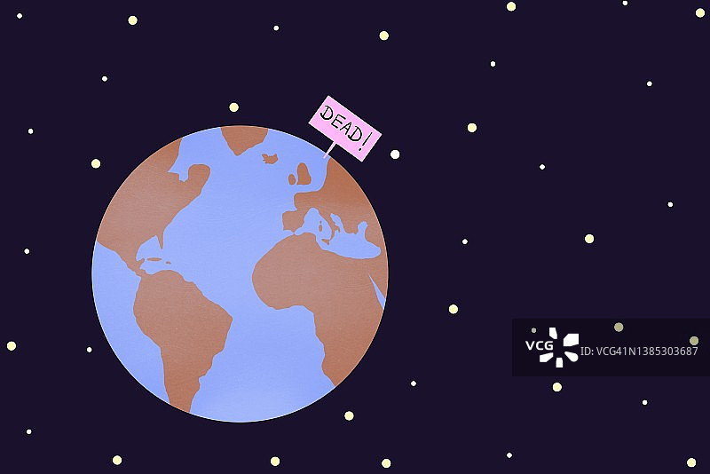 带有死亡标志的地球：战争与环境概念图片素材