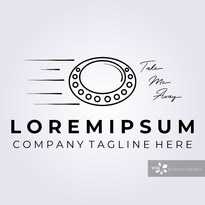 不明飞行物线条艺术符号，外星人符号矢量图设计图片素材