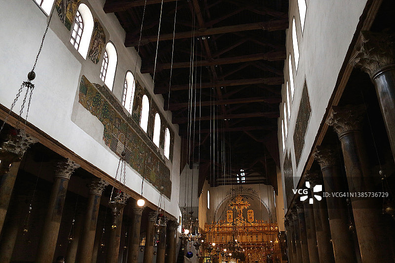 拜占庭时期的圣诞教堂内景图片素材
