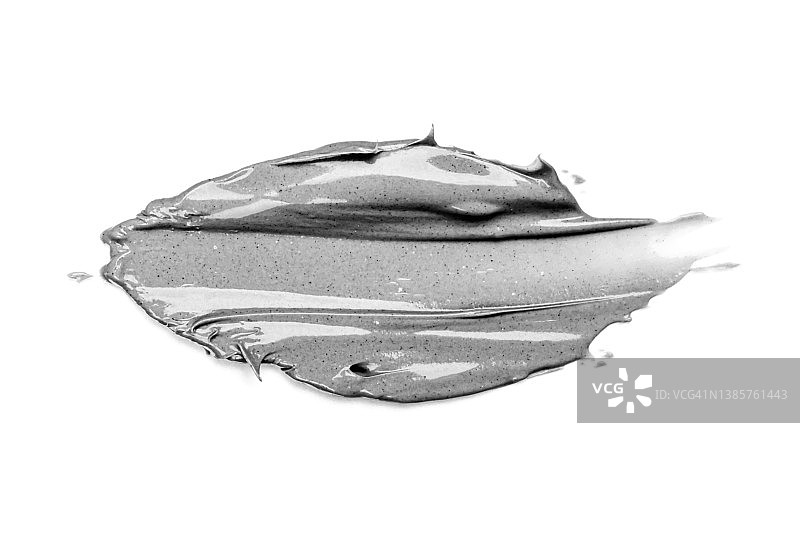 白色背景上的韩国面膜灰色涂抹，痤疮护理美容产品图片素材