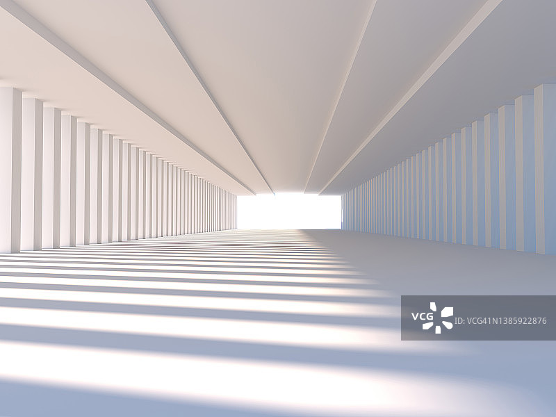 未来空房间，3D渲染图片素材