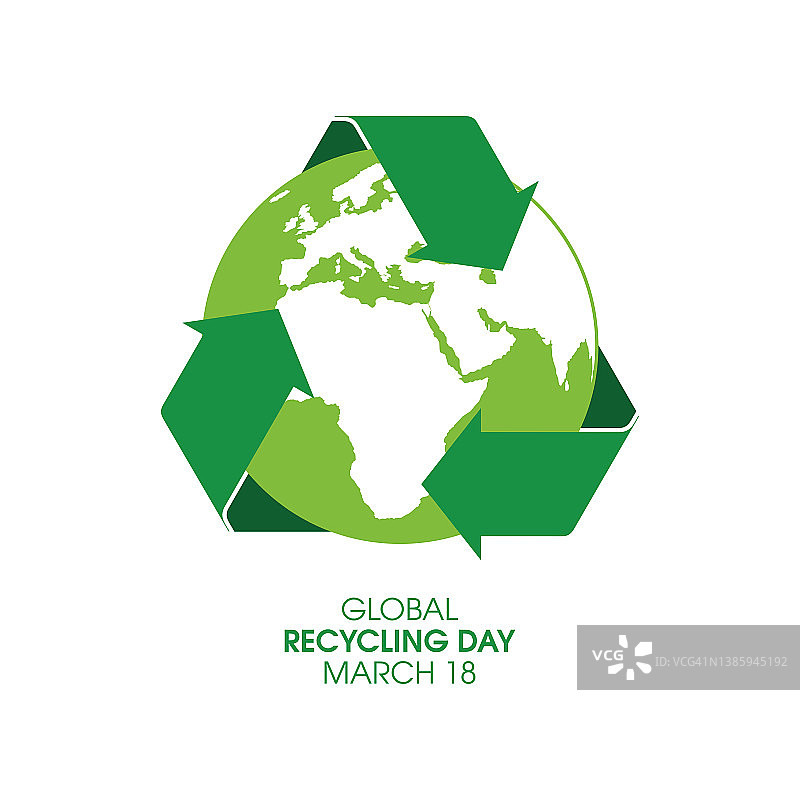 世界回收日海报与回收符号矢量图图片素材