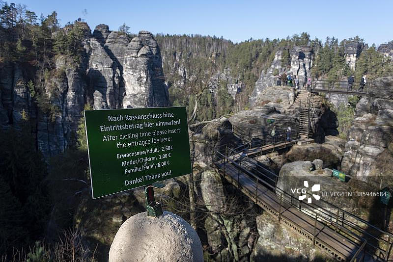 德国萨克森州拉aten的巴斯泰岩石区Neurathen岩石城堡图片素材