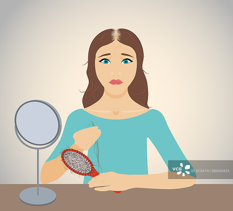 女性脱发概念图图片素材