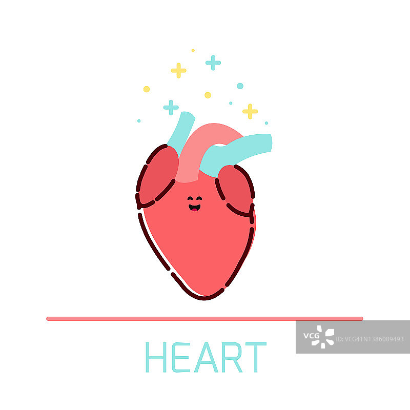 健康的心脏，概念插图图片素材