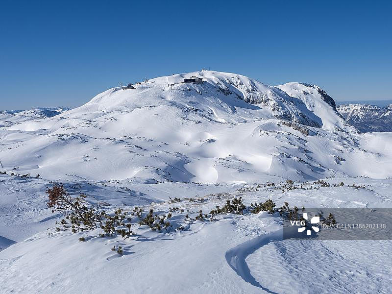 奥地利上奥地利州克里彭斯泰因滑雪区冬季景观图片素材