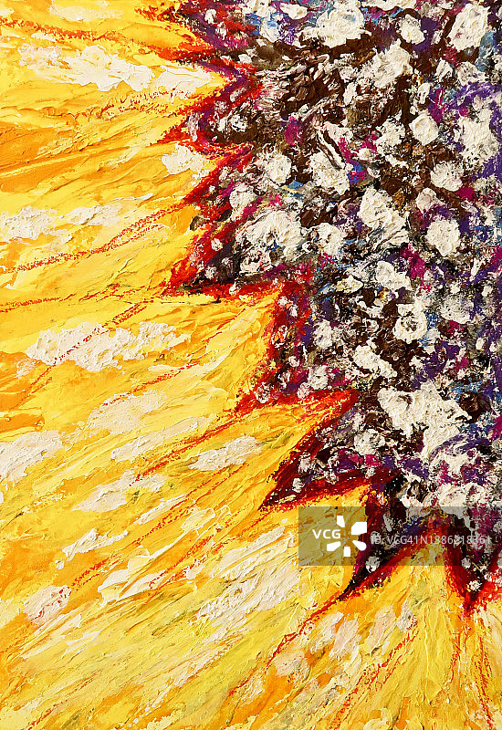 向日葵与冰画图片素材