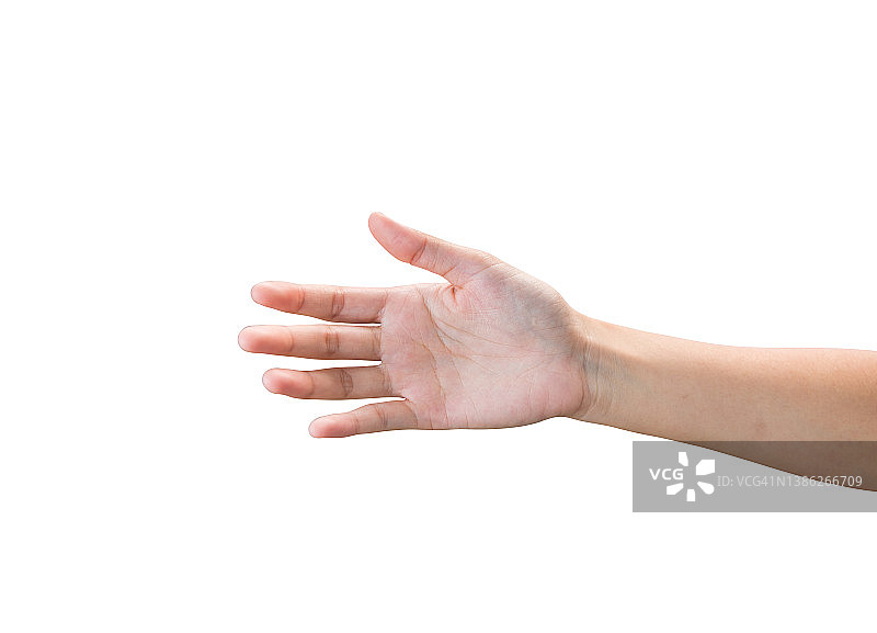 白色背景上的女人手部特写图片素材