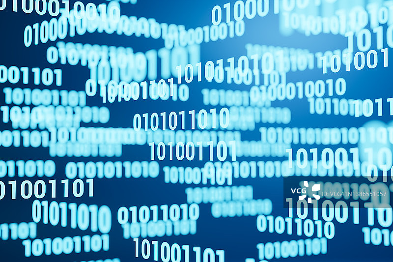 3D空间中的二进制数字图片素材