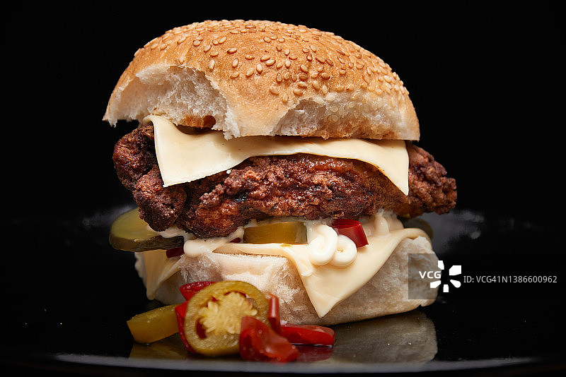 墨西哥辣椒鸡肉汉堡图片素材