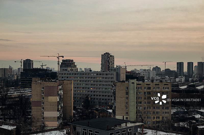 城市暮光景色图片素材