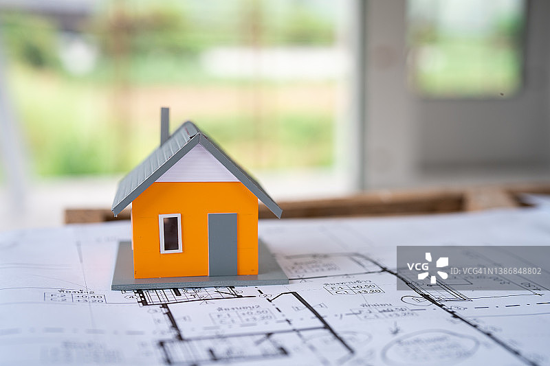 建筑与房屋翻新概念模型房工具钥匙和桌面项目草案图片素材