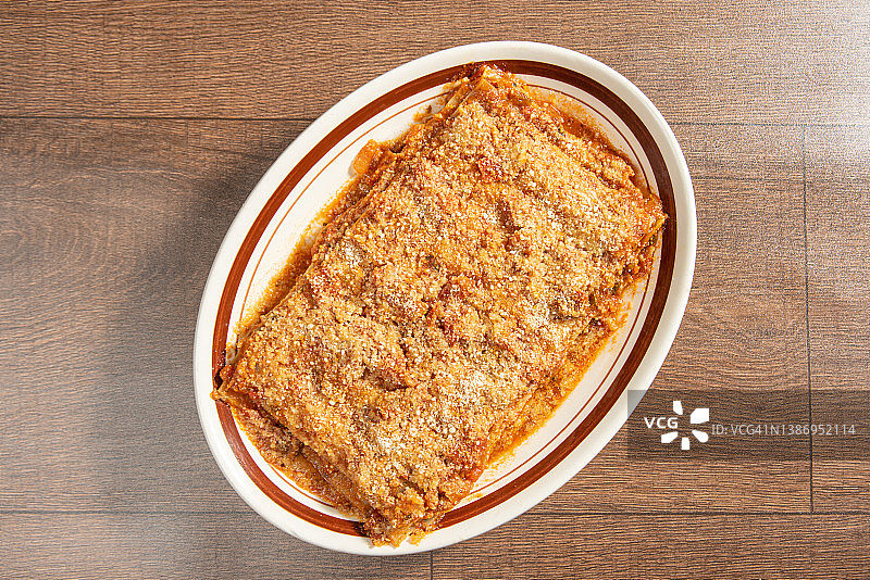 纯素食品：姬松茸千层面图片素材