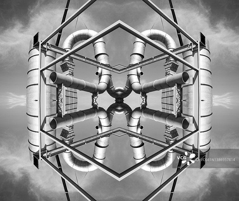 万花筒建筑工地图案图片素材