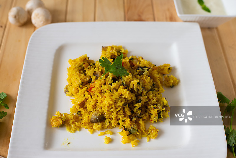 南印度蘑菇布瑞亚尼图片素材