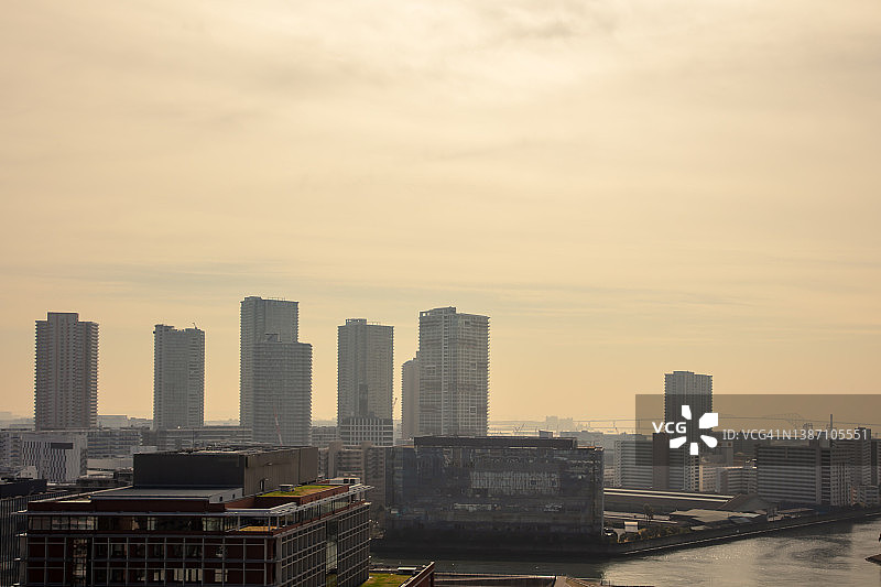日本东京丰洲日间航拍图片素材