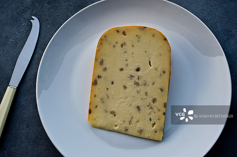 坚果豪达奶酪切片图片素材