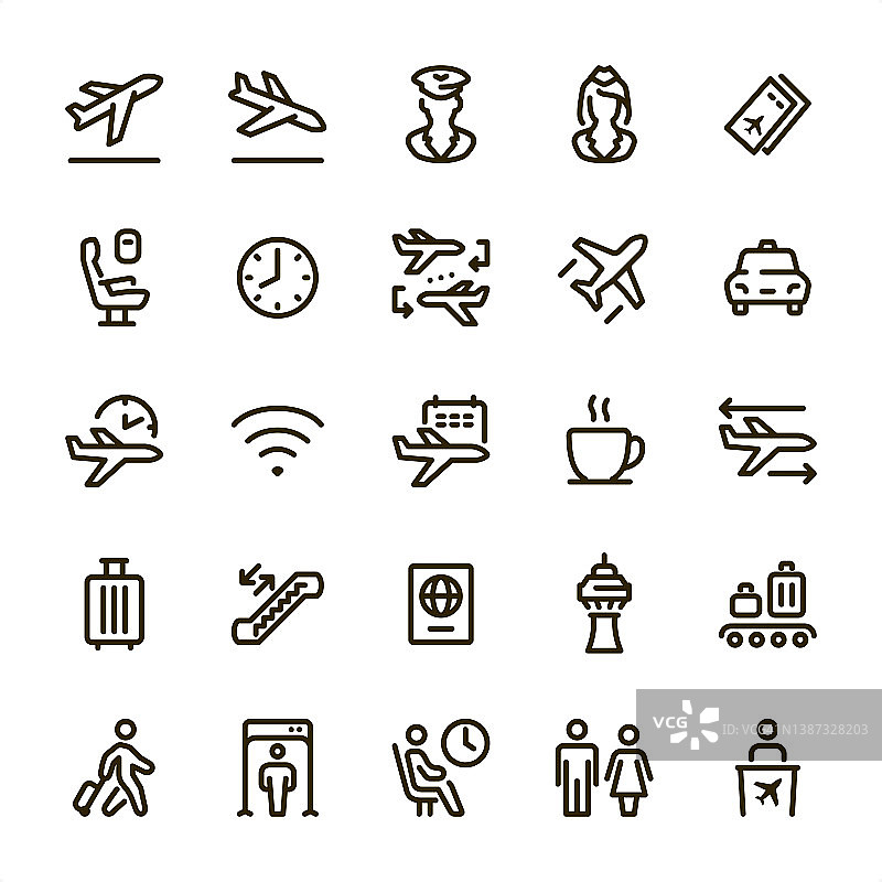 机场与旅行-像素完美线性图标图片素材