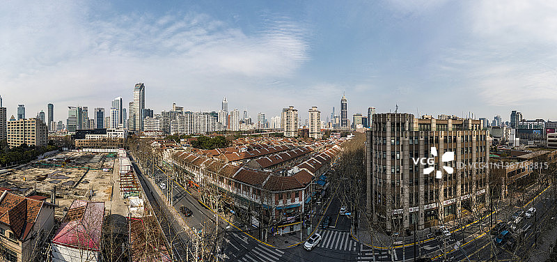 上海老住宅区航拍图片素材