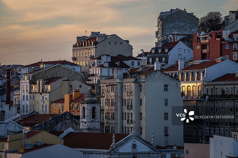 里斯本的日出建筑图片素材