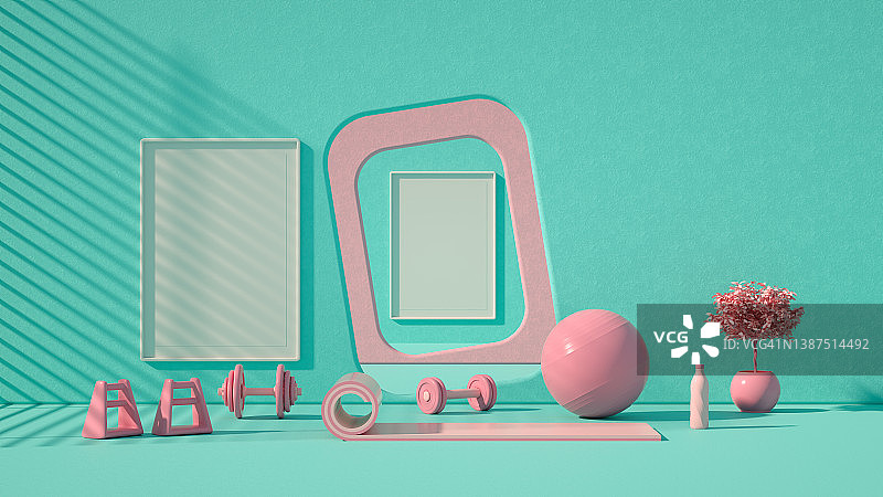 居家健身运动健康生活方式概念图片素材