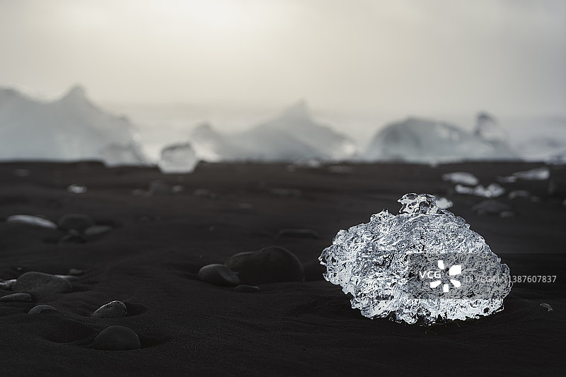 冰岛钻石海滩的冰图片素材