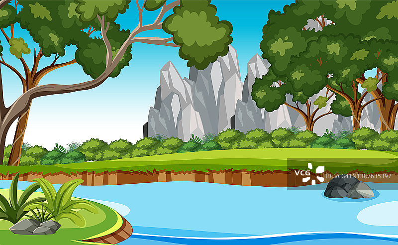 树木和原野自然风光图片素材