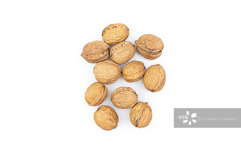 白色背景上的独立核桃图片素材