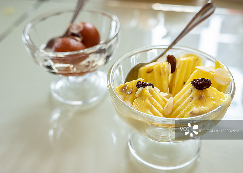 印度冰淇淋库尔菲甜点特写图片素材