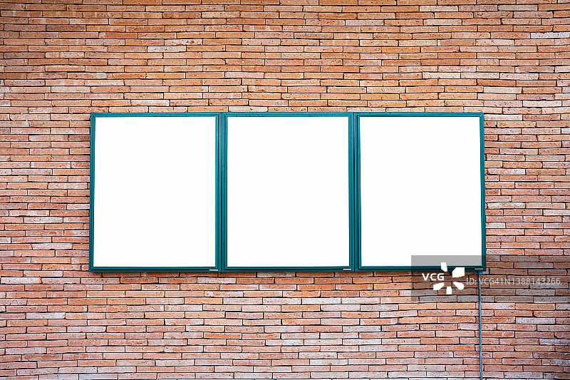 砖墙上的空白banner图片素材