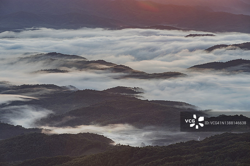 韩国江原道太岐山鸟瞰图片素材