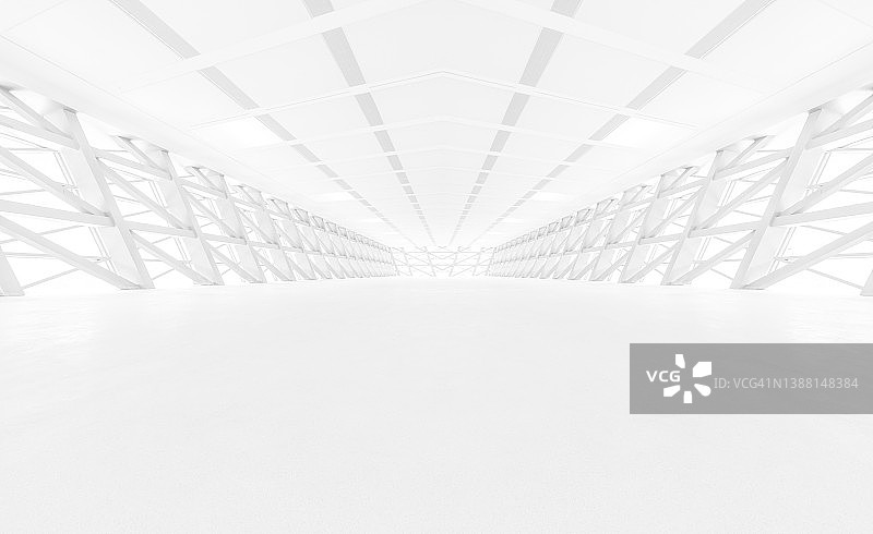 未来空房间，3D渲染图片素材