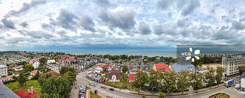 从波兰灯塔看到的雅罗斯拉维茨镇景色图片素材