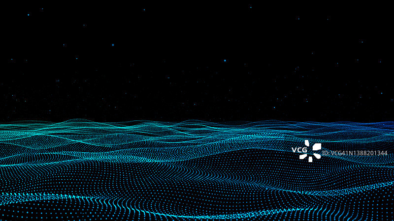 大数据概念：蓝色海洋波纹电脑图像图片素材