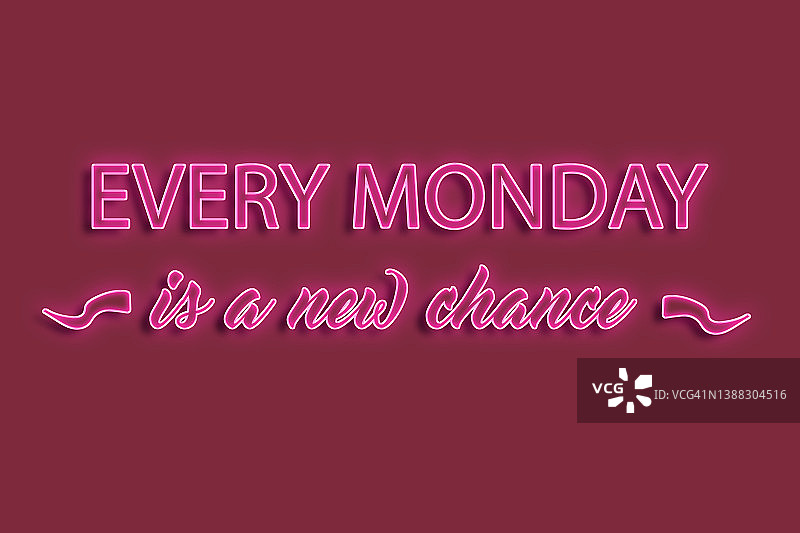 每个星期一都是粉色霓虹灯的新机会图片素材