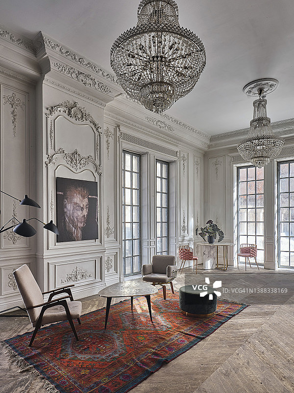 古典风格豪宅内部图片素材