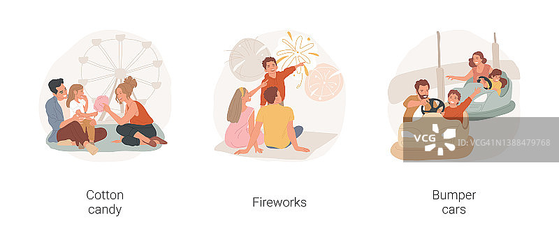 游乐园游览独立卡通矢量插画集图片素材