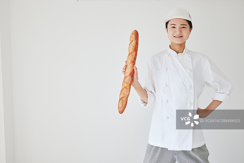 面包店女店员人像照图片素材