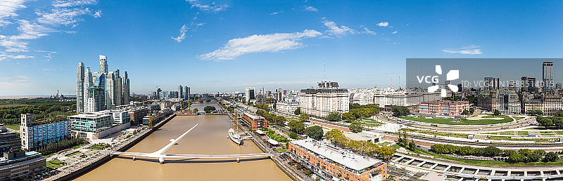 阿根廷布宜诺斯艾利斯城市天际线的空中全景图片素材